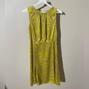 Jigsaw Yellow and Purple Patterned Mini Dress